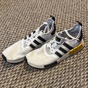 Adidas NMD R1 White Black Gold Sneakers